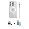 MARSİLYAN™- iPhone 14 Pro Max Kılıf Pusula Minimal Koleksiyonu - Şeffaf Royal Nano Ekran Koruyucu + Bilvis Titan Kamera Lens - DNMR