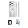 MARSİLYAN™- iPhone 14 Pro Max Kılıf Pusula Minimal Koleksiyonu - Şeffaf Royal Nano Ekran Koruyucu + PVD Metal Kamera Lens - TU