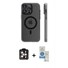 MARSİLYAN™- iPhone 14 Pro Max Kılıf Pusula Minimal Koleksiyonu - Şeffaf Royal Nano Ekran Koruyucu + PVD Metal Kamera Lens - TU
