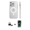 MARSİLYAN™- iPhone 14 Pro Max Kılıf Pusula Minimal Koleksiyonu - Siyah 360 Mat Full Body Arka Koruyucu + Bilvis Titan Kamera Lens - GS