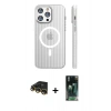 MARSİLYAN™- iPhone 14 Pro Max Kılıf Pusula Minimal Koleksiyonu - Siyah 360 Mat Full Body Arka Koruyucu + Raze Metal Kamera Lens - GD