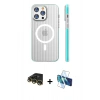 MARSİLYAN™- iPhone 14 Pro Max Kılıf Pusula Minimal Koleksiyonu - Siyah 3D Antistatik Cam Ekran Koruyucu + Raze Metal Kamera Lens - GD