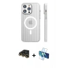 MARSİLYAN™- iPhone 14 Pro Max Kılıf Pusula Minimal Koleksiyonu - Siyah 3D Antistatik Cam Ekran Koruyucu + Raze Metal Kamera Lens - GD