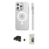 MARSİLYAN™- iPhone 14 Pro Max Kılıf Pusula Minimal Koleksiyonu - Siyah 6D Mat Seramik Hayalet Nano Ekran Koruyucu + Raze Metal Kamera Lens - GD