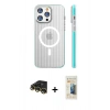 MARSİLYAN™- iPhone 14 Pro Max Kılıf Pusula Minimal Koleksiyonu - Siyah 6D Mat Seramik Hayalet Nano Ekran Koruyucu + Raze Metal Kamera Lens - GD