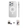 MARSİLYAN™- iPhone 14 Pro Max Kılıf Pusula Minimal Koleksiyonu - Siyah Bilvis 3D Mat Cam Ekran Koruyucu + Bilvis Titan Kamera Lens - GS