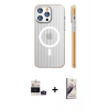 MARSİLYAN™- iPhone 14 Pro Max Kılıf Pusula Minimal Koleksiyonu - Siyah Bilvis 3D Mat Cam Ekran Koruyucu + Bilvis Titan Kamera Lens - DNMR