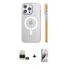 MARSİLYAN™- iPhone 14 Pro Max Kılıf Pusula Minimal Koleksiyonu - Siyah Bilvis 3D Mat Cam Ekran Koruyucu + Gold Bilvis Titan Kamera Lens