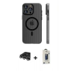MARSİLYAN™- iPhone 14 Pro Max Kılıf Pusula Minimal Koleksiyonu - Siyah Bilvis Hayalet Cam Ekran Koruyucu + Raze Metal Kamera Lens - GS