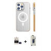 MARSİLYAN™- iPhone 14 Pro Max Kılıf Pusula Minimal Koleksiyonu - Siyah Bilvis Hayalet Cam Ekran Koruyucu + Bilvis Titan Kamera Lens - SH