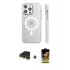 MARSİLYAN™- iPhone 14 Pro Max Kılıf Pusula Minimal Koleksiyonu - Siyah Buffer Cam Ekran Koruyucu + Gold Raze Metal Kamera Lens