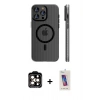 MARSİLYAN™- iPhone 14 Pro Max Kılıf Pusula Minimal Koleksiyonu - Siyah Joko 5D Cam + PVD Metal Kamera Lens - TU