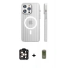 MARSİLYAN™- iPhone 14 Pro Max Kılıf Pusula Minimal Koleksiyonu - Siyah Joko Magic 5D Hayalet Cam + PVD Metal Kamera Lens - TU