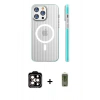 MARSİLYAN™- iPhone 14 Pro Max Kılıf Pusula Minimal Koleksiyonu - Siyah Joko Magic 5D Hayalet Cam + PVD Metal Kamera Lens - TU