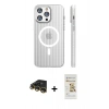 MARSİLYAN™- iPhone 14 Pro Max Kılıf Pusula Minimal Koleksiyonu - Siyah Mat Seramik Nano Ekran Koruyucu + Raze Metal Kamera Lens - GD