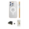 MARSİLYAN™- iPhone 14 Pro Max Kılıf Pusula Minimal Koleksiyonu - Siyah Mat Seramik Nano Ekran Koruyucu + Raze Metal Kamera Lens - GD