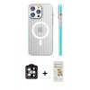 MARSİLYAN™- iPhone 14 Pro Max Kılıf Pusula Minimal Koleksiyonu - Siyah Mat Seramik Nano Ekran Koruyucu + PVD Metal Kamera Lens - TU