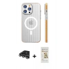 MARSİLYAN™- iPhone 14 Pro Max Kılıf Pusula Minimal Koleksiyonu - Siyah Mat Seramik Nano Ekran Koruyucu + Raze Metal Kamera Lens - GS