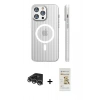 MARSİLYAN™- iPhone 14 Pro Max Kılıf Pusula Minimal Koleksiyonu - Siyah Mat Seramik Nano Ekran Koruyucu + Raze Metal Kamera Lens - GS