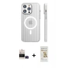 MARSİLYAN™- iPhone 14 Pro Max Kılıf Pusula Minimal Koleksiyonu - Siyah Mat Seramik Nano Ekran Koruyucu + Bilvis Titan Kamera Lens - SH