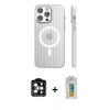 MARSİLYAN™- iPhone 14 Pro Max Kılıf Pusula Minimal Koleksiyonu - Siyah Polymer Nano Ekran Koruyucu + PVD Metal Kamera Lens - TU