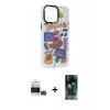 MARSİLYAN™- iPhone 14 Pro Max Kılıf Siluet Çizgi Koleksiyonu - Şeffaf 360 Full Body Arka Koruyucu + Bilvis Titan Kamera Lens - GS