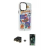 MARSİLYAN™- iPhone 14 Pro Max Kılıf Siluet Çizgi Koleksiyonu - Şeffaf 360 Full Body Arka Koruyucu + Raze Metal Kamera Lens - GD