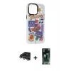 MARSİLYAN™- iPhone 14 Pro Max Kılıf Siluet Çizgi Koleksiyonu - Şeffaf 360 Full Body Arka Koruyucu + Raze Metal Kamera Lens - GS