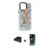 MARSİLYAN™- iPhone 14 Pro Max Kılıf Siluet Çizgi Koleksiyonu - Şeffaf 360 Full Body Arka Koruyucu + Raze Metal Kamera Lens - GS