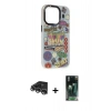 MARSİLYAN™- iPhone 14 Pro Max Kılıf Siluet Çizgi Koleksiyonu - Şeffaf 360 Full Body Arka Koruyucu + Raze Metal Kamera Lens - GS