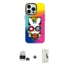 MARSİLYAN™- iPhone 14 Pro Max Kılıf Siluet Çizgi Koleksiyonu - Şeffaf Pasifik Cam Ekran Koruyucu + Bilvis Titan Kamera Lens - DNMR