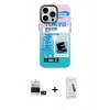 MARSİLYAN™- iPhone 14 Pro Max Kılıf Siluet Çizgi Koleksiyonu - Şeffaf Pasifik Cam Ekran Koruyucu + Bilvis Titan Kamera Lens - DNMR