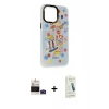 MARSİLYAN™- iPhone 14 Pro Max Kılıf Siluet Çizgi Koleksiyonu - Şeffaf Pasifik Cam Ekran Koruyucu + Bilvis Titan Kamera Lens - DNMR