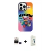 MARSİLYAN™- iPhone 14 Pro Max Kılıf Siluet Çizgi Koleksiyonu - Şeffaf Pasifik Cam Ekran Koruyucu + Bilvis Titan Kamera Lens - DNMR