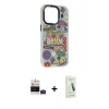 MARSİLYAN™- iPhone 14 Pro Max Kılıf Siluet Çizgi Koleksiyonu - Şeffaf Pasifik Cam Ekran Koruyucu + Bilvis Titan Kamera Lens - DNMR