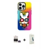 MARSİLYAN™- iPhone 14 Pro Max Kılıf Siluet Çizgi Koleksiyonu - Şeffaf Pasifik Cam Ekran Koruyucu + Bilvis Titan Kamera Lens - GS