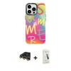 MARSİLYAN™- iPhone 14 Pro Max Kılıf Siluet Çizgi Koleksiyonu - Şeffaf Pasifik Cam Ekran Koruyucu + Raze Metal Kamera Lens - GD