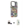 MARSİLYAN™- iPhone 14 Pro Max Kılıf Siluet Çizgi Koleksiyonu - Şeffaf Pasifik Cam Ekran Koruyucu + Bilvis Titan Kamera Lens - SH