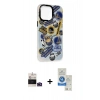 MARSİLYAN™- iPhone 14 Pro Max Kılıf Siluet Çizgi Koleksiyonu - Şeffaf Royal Nano Ekran Koruyucu + Bilvis Titan Kamera Lens - DNMR