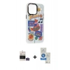 MARSİLYAN™- iPhone 14 Pro Max Kılıf Siluet Çizgi Koleksiyonu - Şeffaf Royal Nano Ekran Koruyucu + Bilvis Titan Kamera Lens - GS