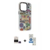 MARSİLYAN™- iPhone 14 Pro Max Kılıf Siluet Çizgi Koleksiyonu - Şeffaf Royal Nano Ekran Koruyucu + Bilvis Titan Kamera Lens - GS