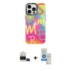 MARSİLYAN™- iPhone 14 Pro Max Kılıf Siluet Çizgi Koleksiyonu - Şeffaf Royal Nano Ekran Koruyucu + Bilvis Titan Kamera Lens - SH