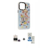 MARSİLYAN™- iPhone 14 Pro Max Kılıf Siluet Çizgi Koleksiyonu - Şeffaf Royal Nano Ekran Koruyucu + Bilvis Titan Kamera Lens - GD