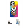 MARSİLYAN™- iPhone 14 Pro Max Kılıf Siluet Çizgi Koleksiyonu - Şeffaf Royal Nano Ekran Koruyucu + Bilvis Titan Kamera Lens - GD