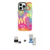 MARSİLYAN™- iPhone 14 Pro Max Kılıf Siluet Çizgi Koleksiyonu - Şeffaf Royal Nano Ekran Koruyucu + Bilvis Titan Kamera Lens - GD