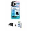 MARSİLYAN™- iPhone 14 Pro Max Kılıf Siluet Çizgi Koleksiyonu - Şeffaf Royal Nano Ekran Koruyucu + Gümüş Raze Metal Kamera Lens
