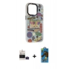 MARSİLYAN™- iPhone 14 Pro Max Kılıf Siluet Çizgi Koleksiyonu - Siyah 18D Cam Ekran Koruyucu + Bilvis Titan Kamera Lens - SH