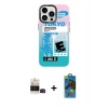 MARSİLYAN™- iPhone 14 Pro Max Kılıf Siluet Çizgi Koleksiyonu - Siyah 18D Cam Ekran Koruyucu + Bilvis Titan Kamera Lens - SH