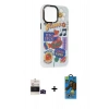 MARSİLYAN™- iPhone 14 Pro Max Kılıf Siluet Çizgi Koleksiyonu - Siyah 18D Cam Ekran Koruyucu + Bilvis Titan Kamera Lens - SH