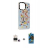 MARSİLYAN™- iPhone 14 Pro Max Kılıf Siluet Çizgi Koleksiyonu - Siyah 18D Cam Ekran Koruyucu + Bilvis Titan Kamera Lens - GD